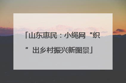山东惠民：小绳网“织”出乡村振兴新图景